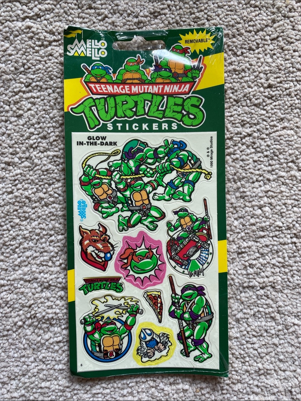 Vintage 1990 Mello Smello Teenage Mutant Ninja Turtles Stickers